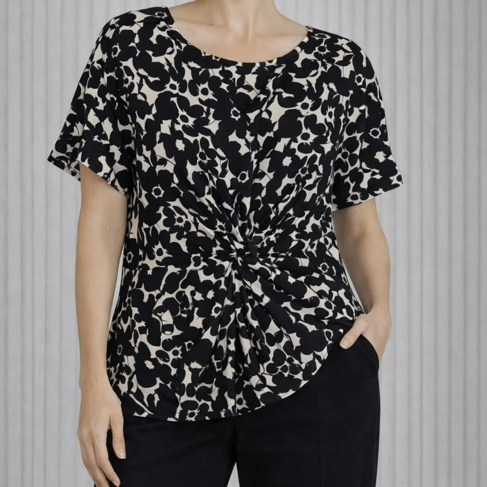 Alfani Floral Twist-Front Top – Women’s Size L - Picture 2 of 8